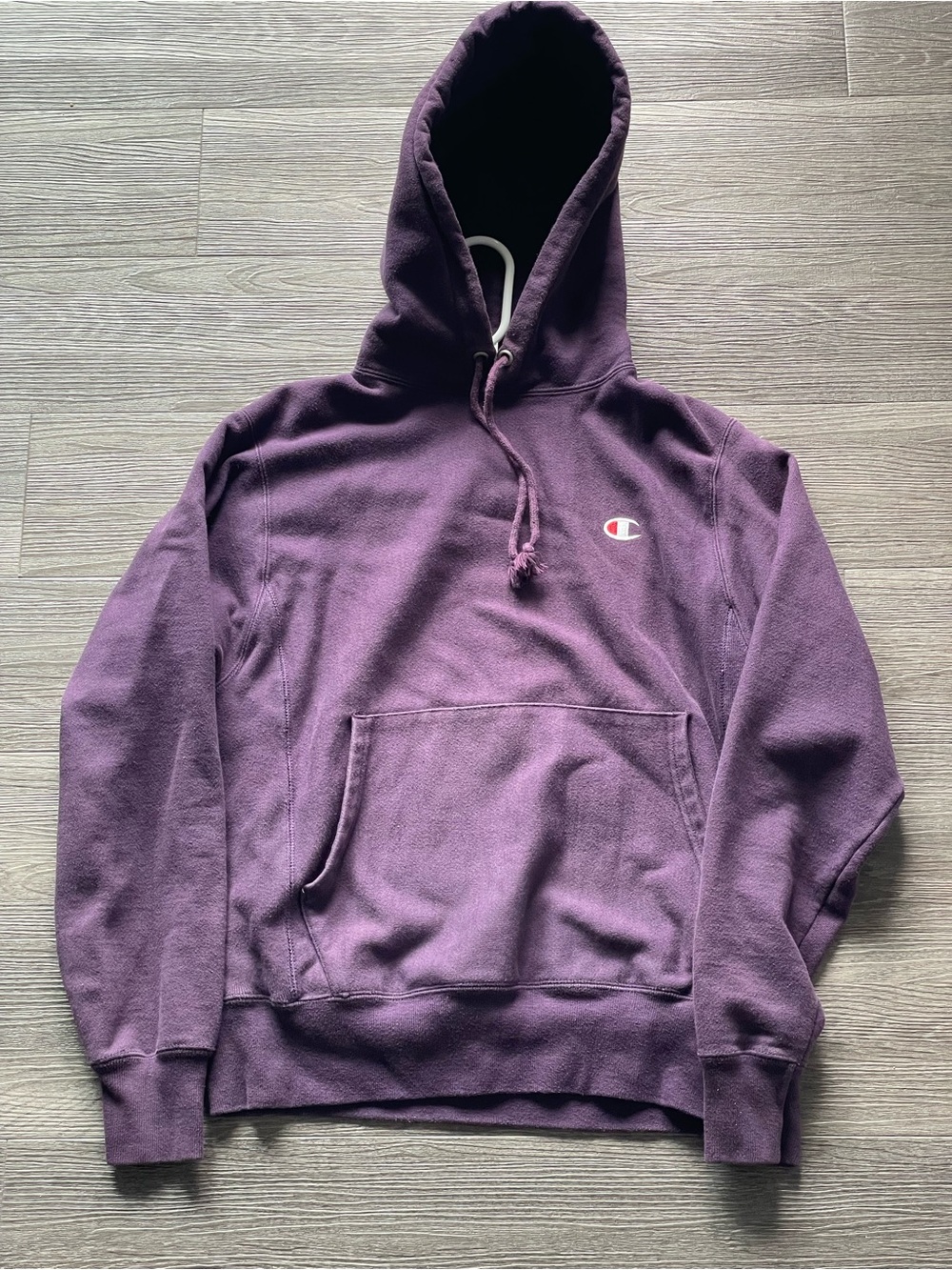Champion Men's Crewneck Hoodie in Deep Purple